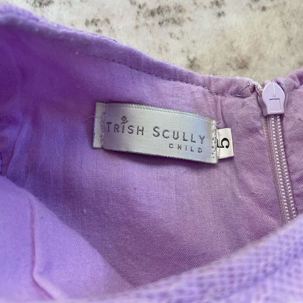 Trish Scully Clara Dress Lavender Purple Short Sleeve Lace and Tulle Skirt Sz 5 - Picture 7 of 15